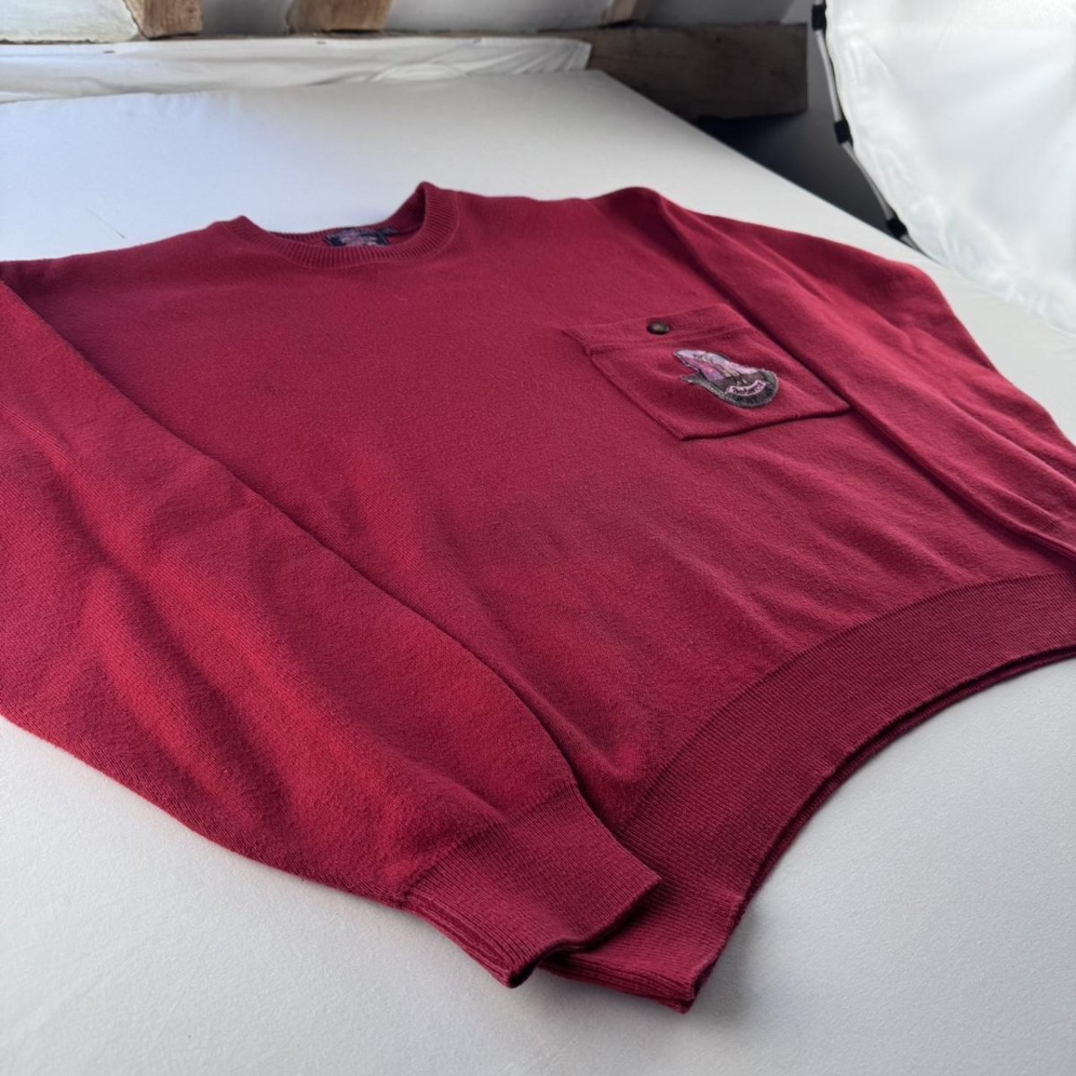 Rare 1990s Burberrys Sportsman Oversized Pocket Logo Sweatshirt S - Threads Uncovered