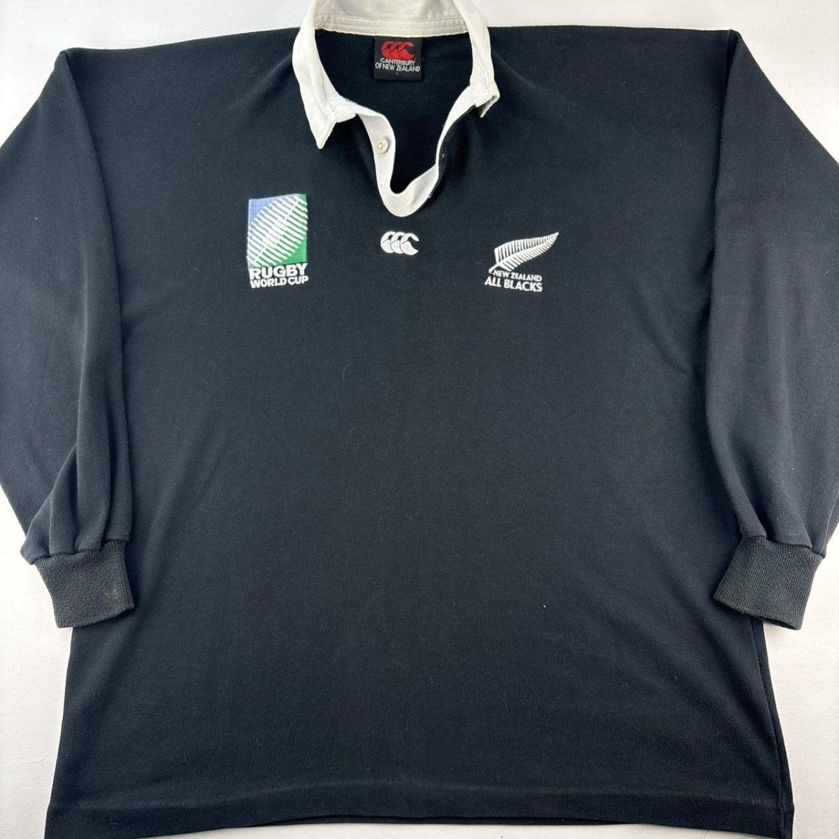Rare 1995 Canterbury Rugby World Cup New Zealand All Blacks Polo L - Threads Uncovered
