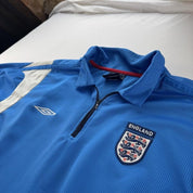 Rare 2004-06 England Umbro 1/4 Quarter Zip Training T Shirt M - Threads Uncovered