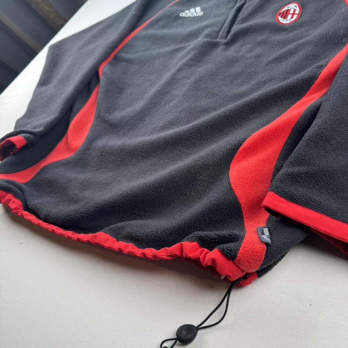 Rare Early 2000s Adidas AC Milan Reversible Fleece Jacket L - Threads Uncovered