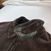Rare Early 2000s Polo Ralph Lauren Plaid Green Lining Brown Corduroy Harrington Jacket XL - Threads Uncovered
