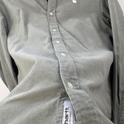 Sage Green Carhartt WIP Long Sleeve Madison Corduroy Button Down Shirt S - Threads Uncovered