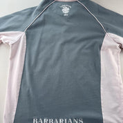 Salmon Pink Sky Blue Cotton Traders Barbarians Rugby Polo Shirt XL - Threads Uncovered
