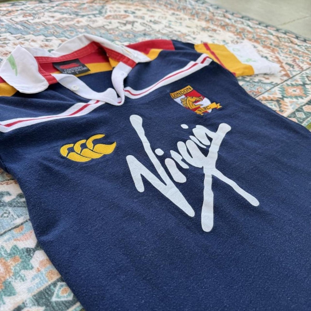 Signed 1999 Canterbury London Broncos Rugby Polo S - Threads Uncovered