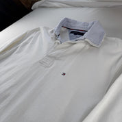 Thick Tommy Hilfiger Embroidered Logo Rugby Polo Shirt M - Threads Uncovered