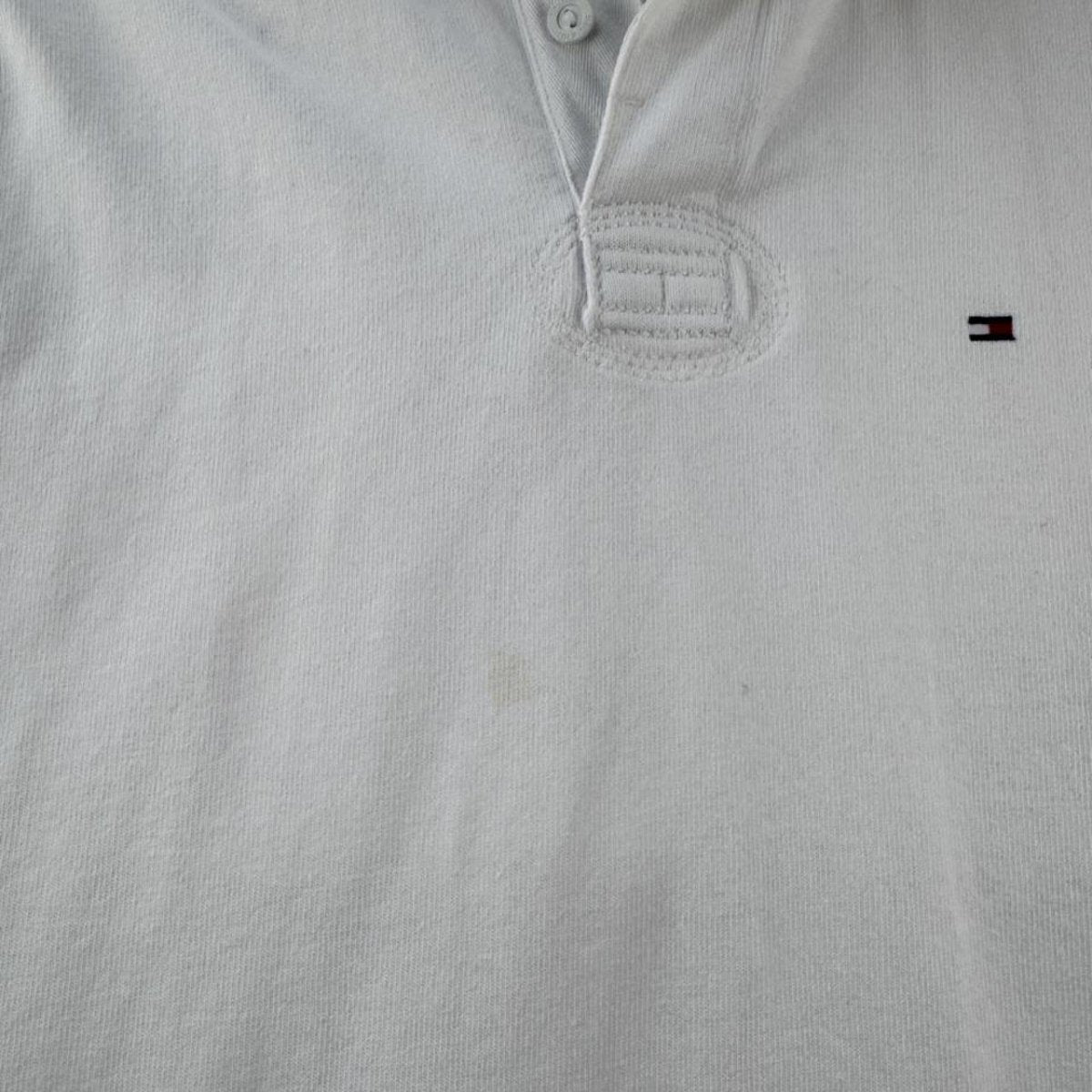 Thick Tommy Hilfiger Embroidered Logo Rugby Polo Shirt M - Threads Uncovered