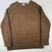 Timberland Embroidered Logo Knitted Crewneck Brown M - Threads Uncovered