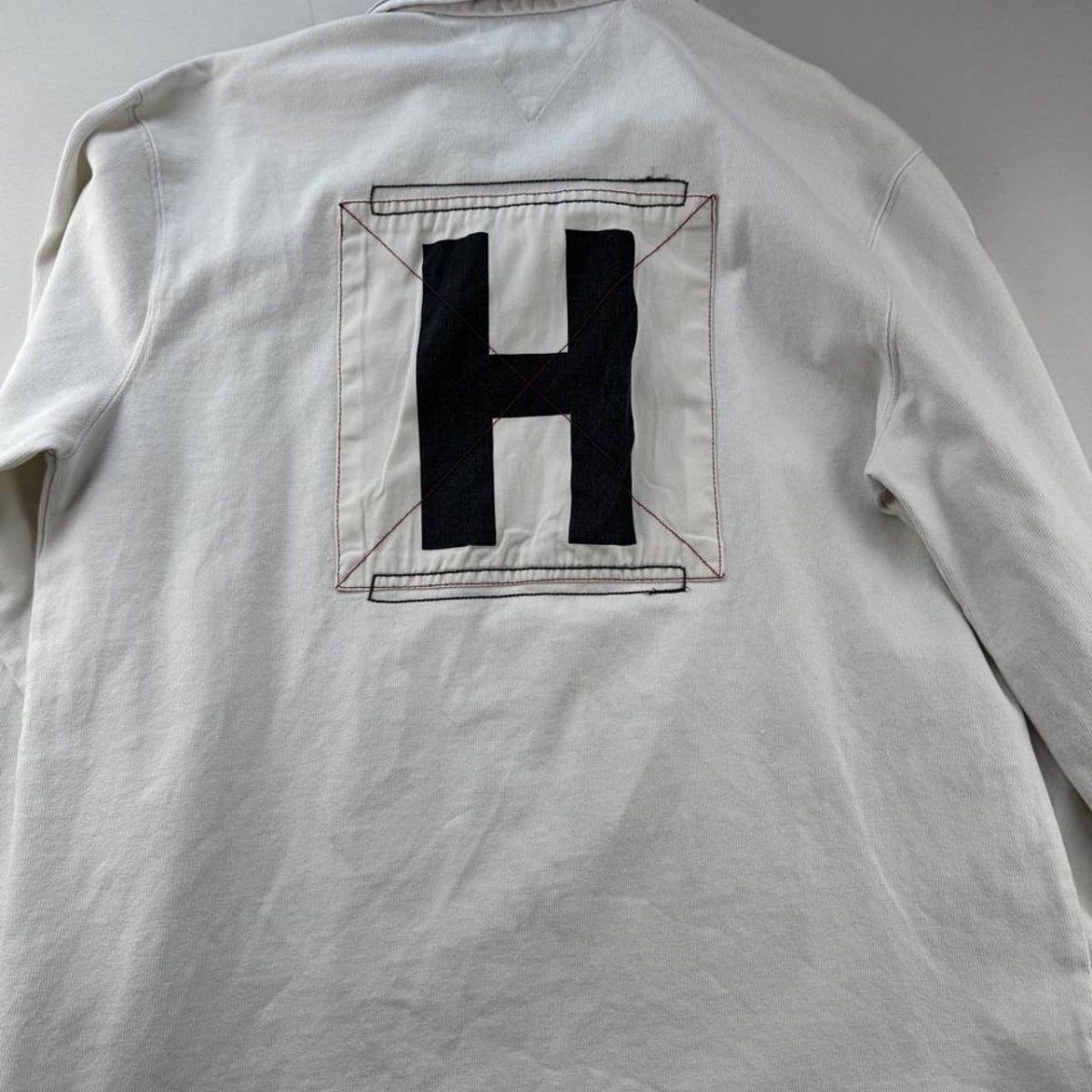 Tommy Hilfiger Embroidered Spellout Rugby Polo L - Threads Uncovered