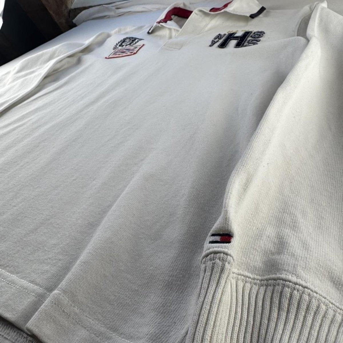 Tommy Hilfiger Embroidered Spellout Rugby Polo XL - Threads Uncovered