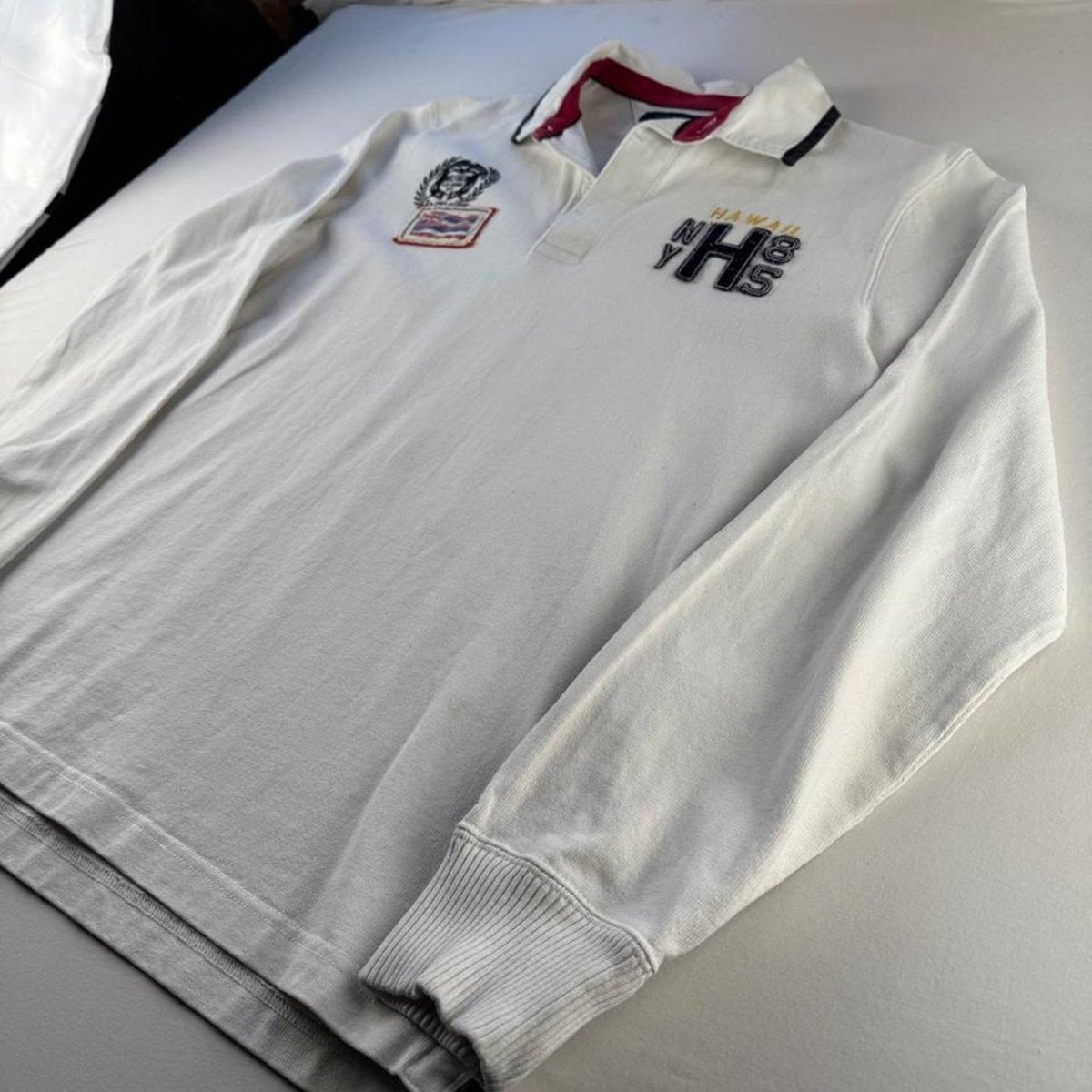 Tommy Hilfiger Embroidered Spellout Rugby Polo XL - Threads Uncovered
