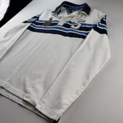 Tommy Hilfiger Embroidered Spellout Striped Rugby Polo L - Threads Uncovered