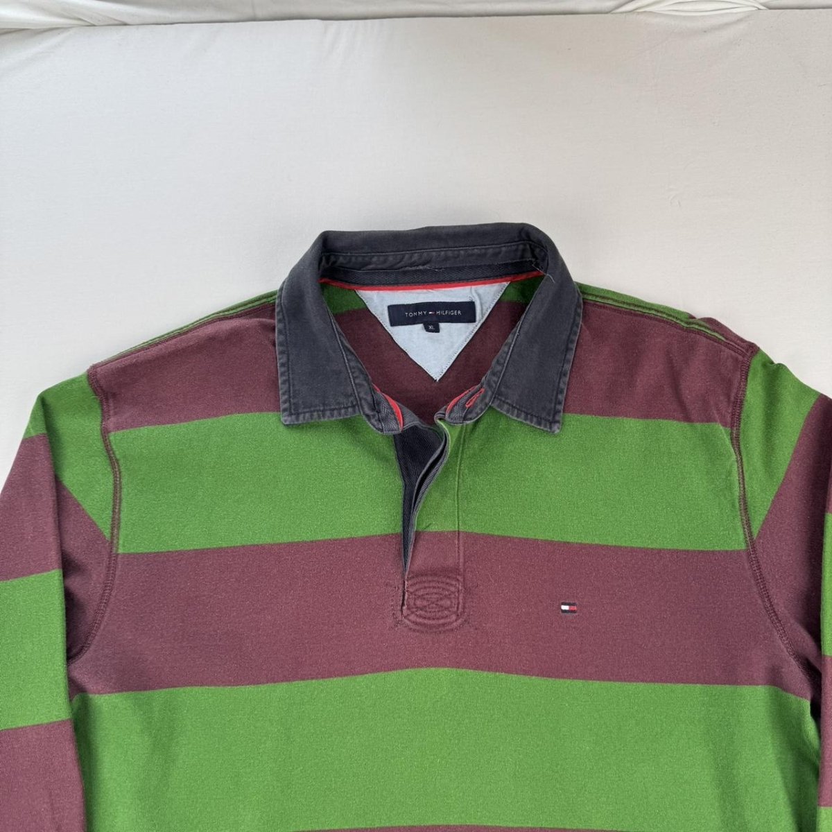 Tommy Hilfiger Striped Embroidered Rugby Polo XL - Threads Uncovered