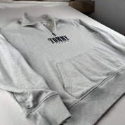 Tommy Jeans Embroidered Centre Spellout Half Zip Jumper L - Threads Uncovered