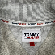 Tommy Jeans Embroidered Centre Spellout Half Zip Jumper L - Threads Uncovered