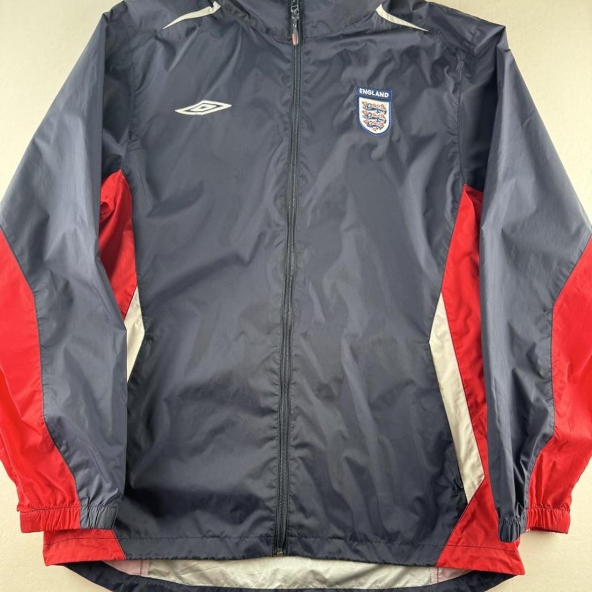 Umbro England Early 2000s Training Hooded Shell Track Jacket - Threads Uncovered