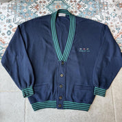 Vintage 1980s Burberrys Nautic Club Embroidered Cardigan Large - Threads Uncovered