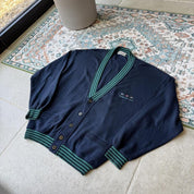 Vintage 1980s Burberrys Nautic Club Embroidered Cardigan Large - Threads Uncovered