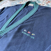 Vintage 1980s Burberrys Nautic Club Embroidered Cardigan Large - Threads Uncovered