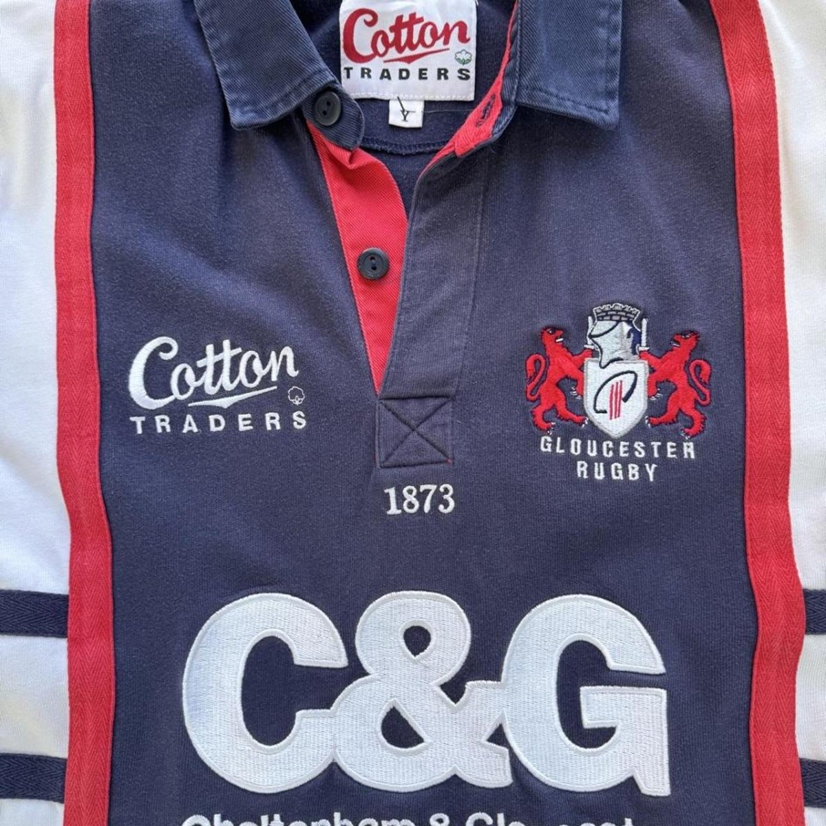 Vintage Cotton Traders Gloucester Rugby Polo Shirt Youth - Threads Uncovered