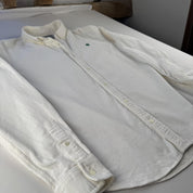 White and Green Carhartt WIP Long Sleeve Madison Corduroy Button Down Shirt M - Threads Uncovered