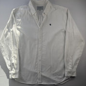 White Carhartt WIP Long Sleeve Madison Corduroy Button Down Shirt XXL - Threads Uncovered