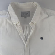 White Carhartt WIP Long Sleeve Madison Corduroy Button Down Shirt XXL - Threads Uncovered