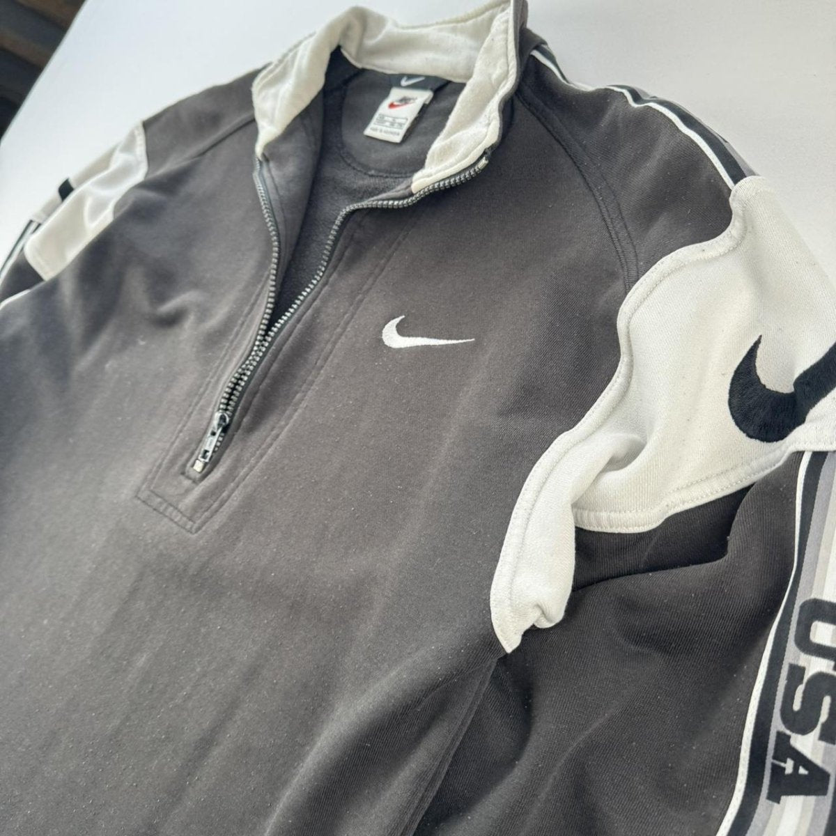 Womens 1990s Nike Embroidered Quarter Zip Fleece XL - Threads Uncovered