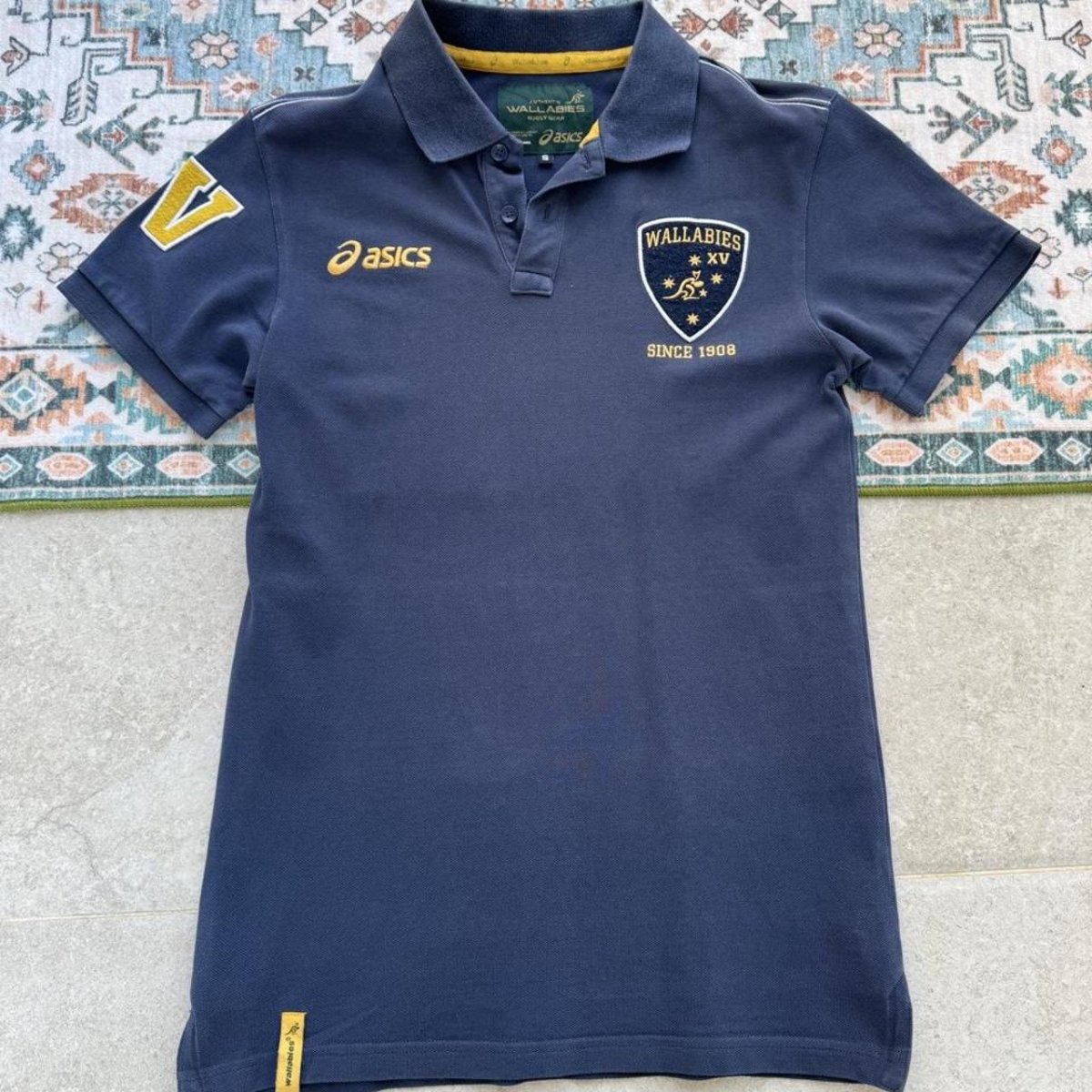 Womens Asics Wallabies Australia Rugby Polo Shirt S - Threads Uncovered