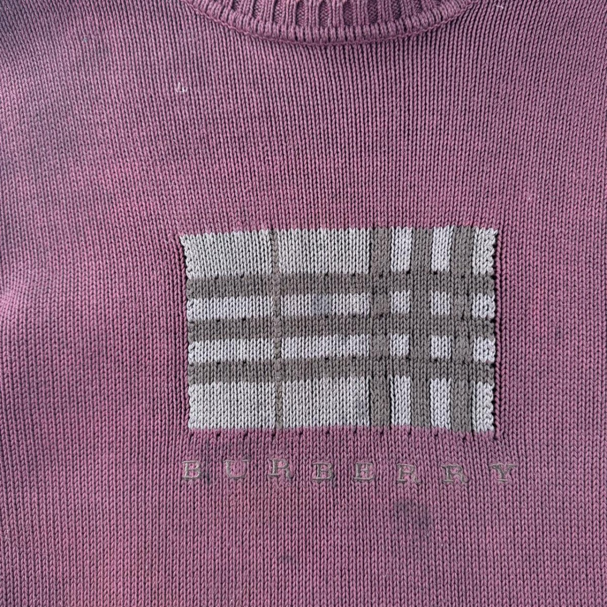 Womens Burberry Distressed Embroidered Knitted Jumper 14-16 - Threads Uncovered