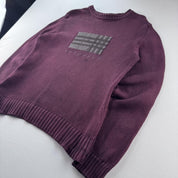 Womens Burberry Distressed Embroidered Knitted Jumper 14-16 - Threads Uncovered