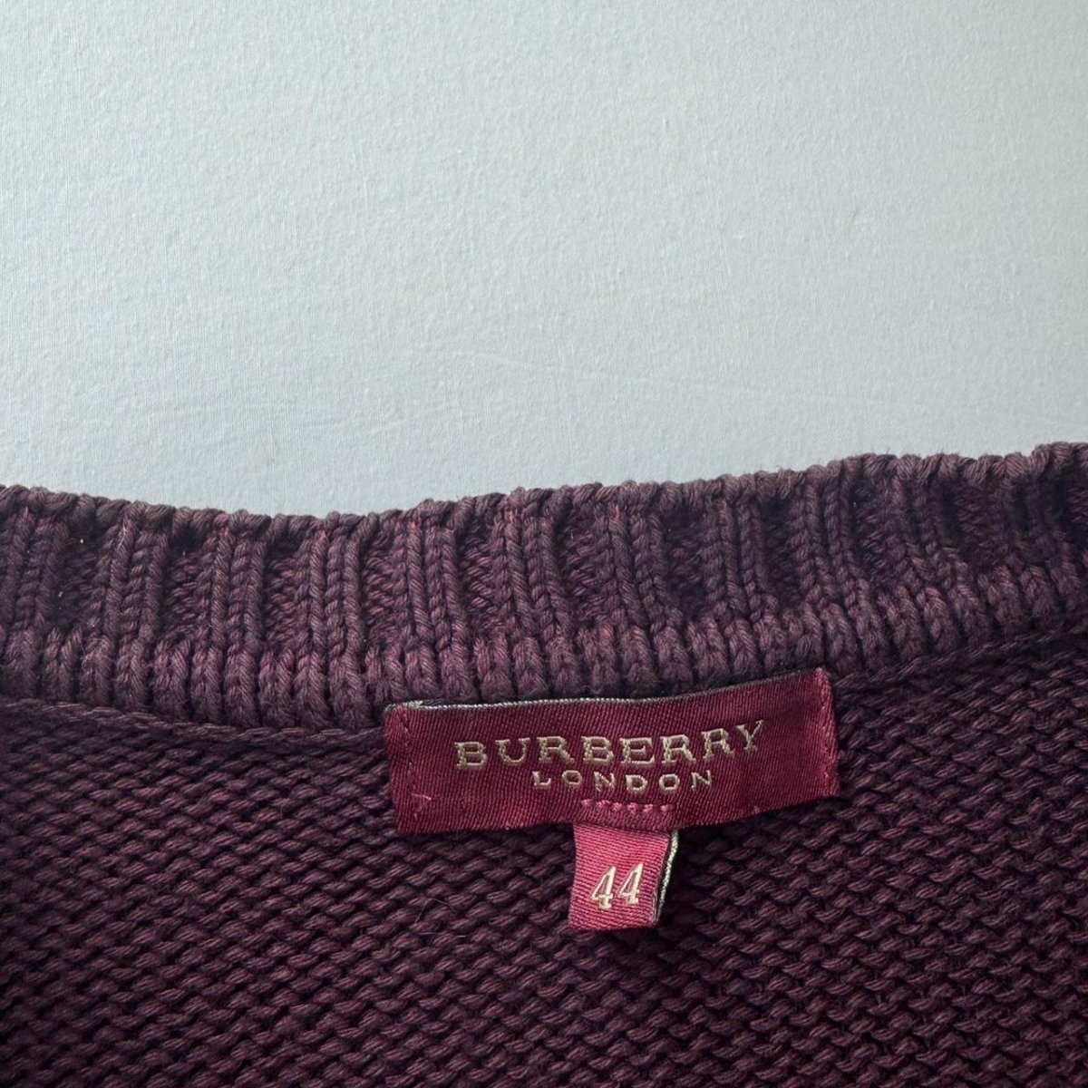 Womens Burberry Distressed Embroidered Knitted Jumper 14-16 - Threads Uncovered