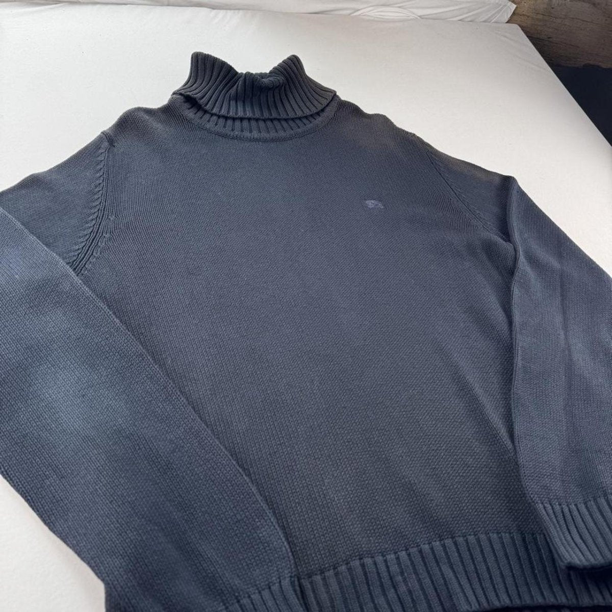 Womens Cotton Burberry Turtleneck Knitted Jumper 14-16 - Threads Uncovered