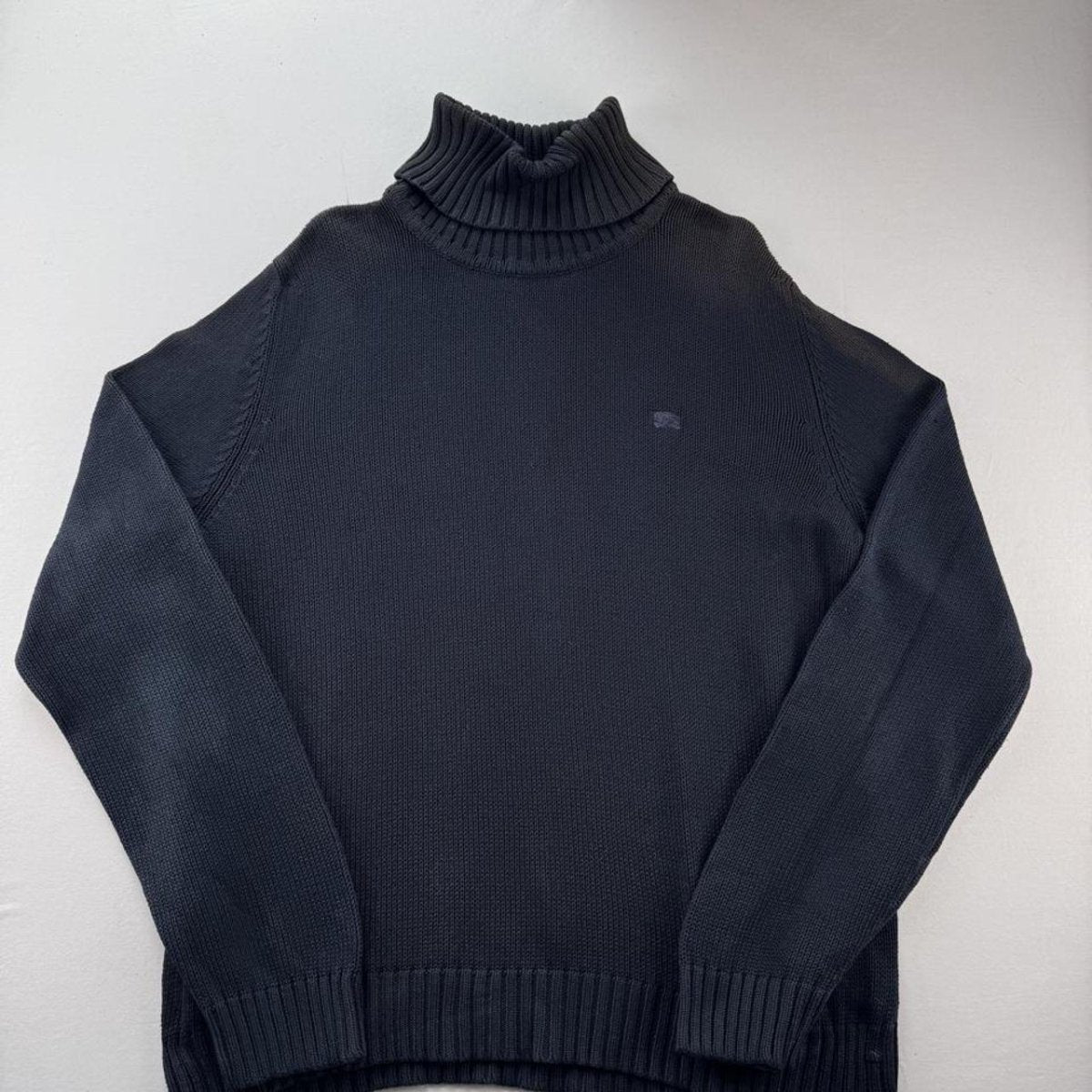 Womens Cotton Burberry Turtleneck Knitted Jumper 14-16 - Threads Uncovered