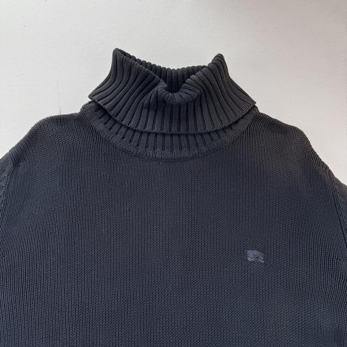 Womens Cotton Burberry Turtleneck Knitted Jumper 14-16 - Threads Uncovered