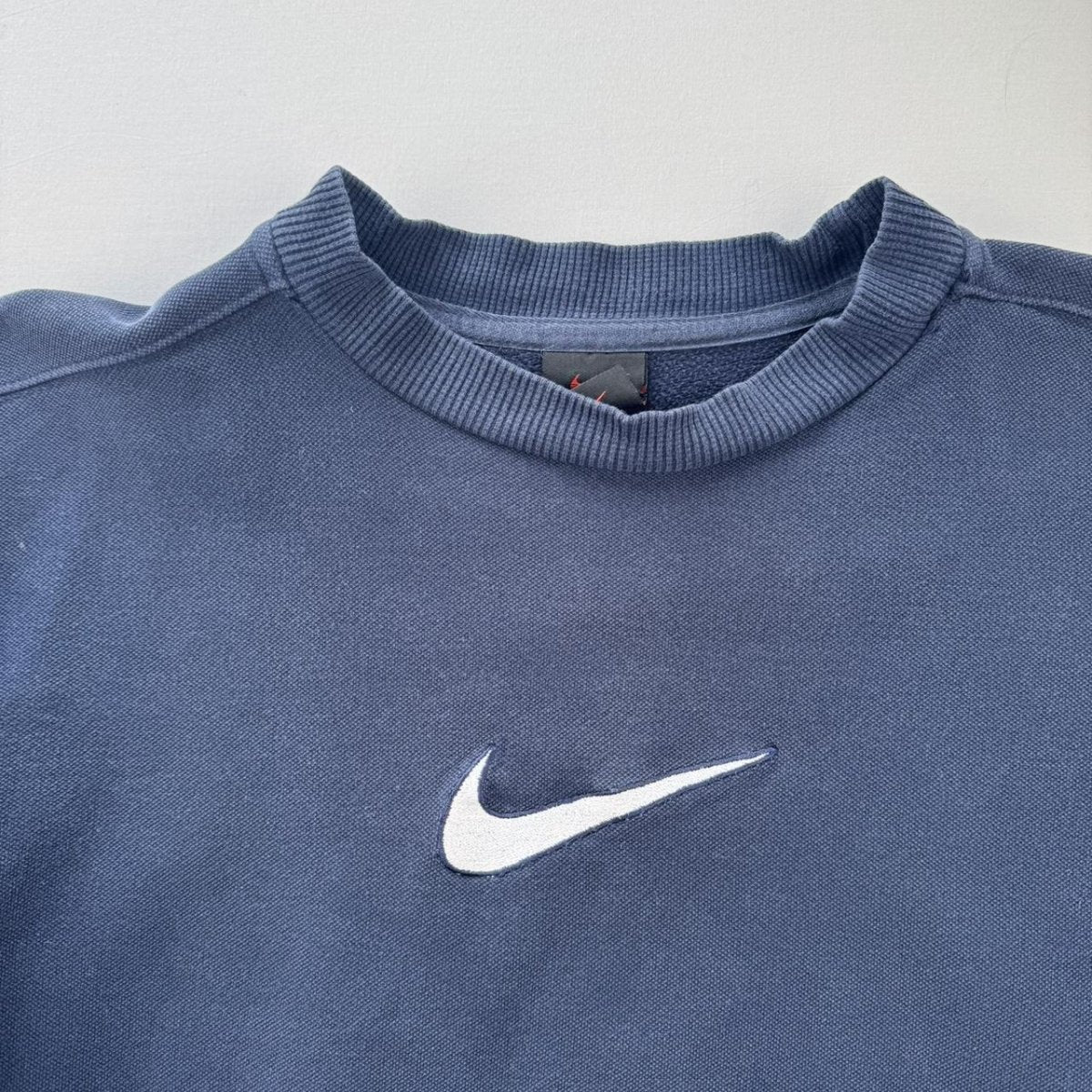 Womens Navy 1990s Nike Embroidered Swoosh Sweatshirt 12-14 - Threads Uncovered