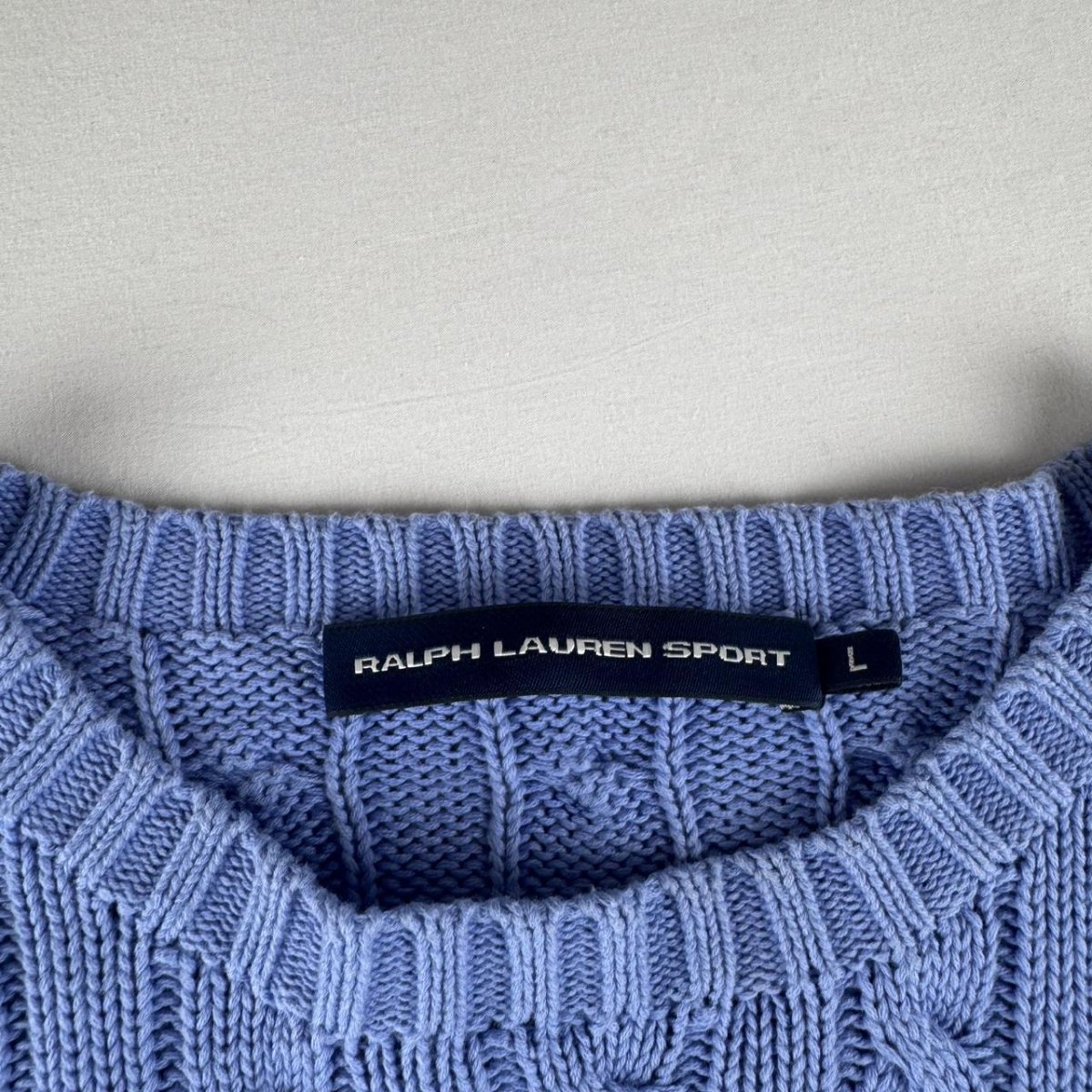 Womens Polo Ralph Lauren Embroidered Pony 100% Cotton Cable Knitted Jumper L - Threads Uncovered