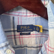 Womens Polo Ralph Lauren Embroidered Pony Linen Shirt L - Threads Uncovered