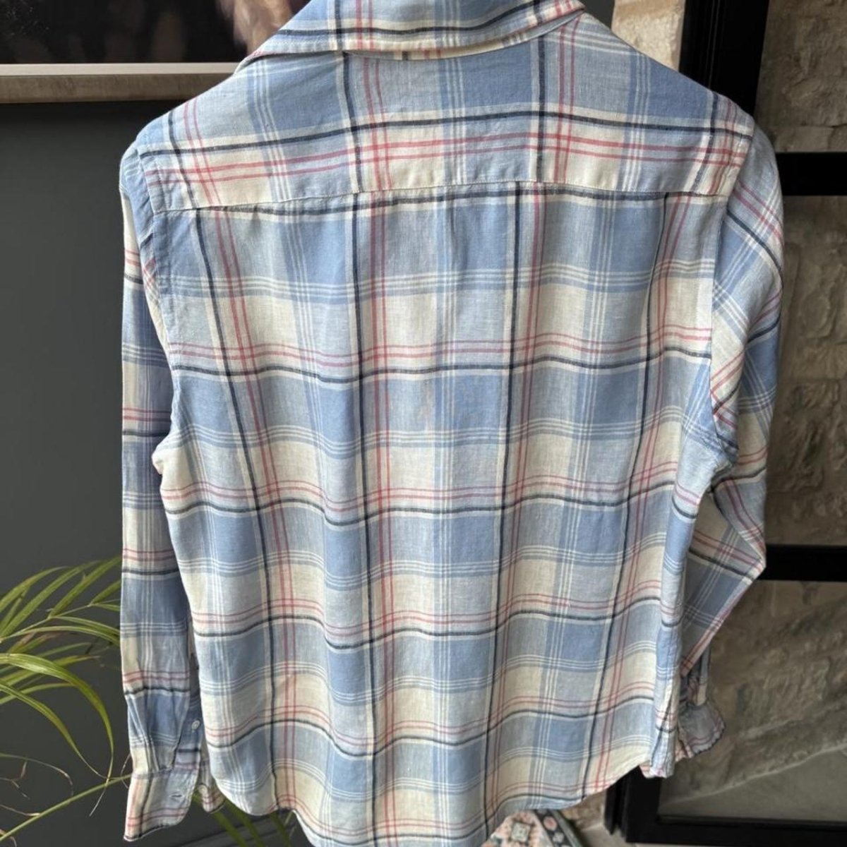 Womens Polo Ralph Lauren Embroidered Pony Linen Shirt L - Threads Uncovered