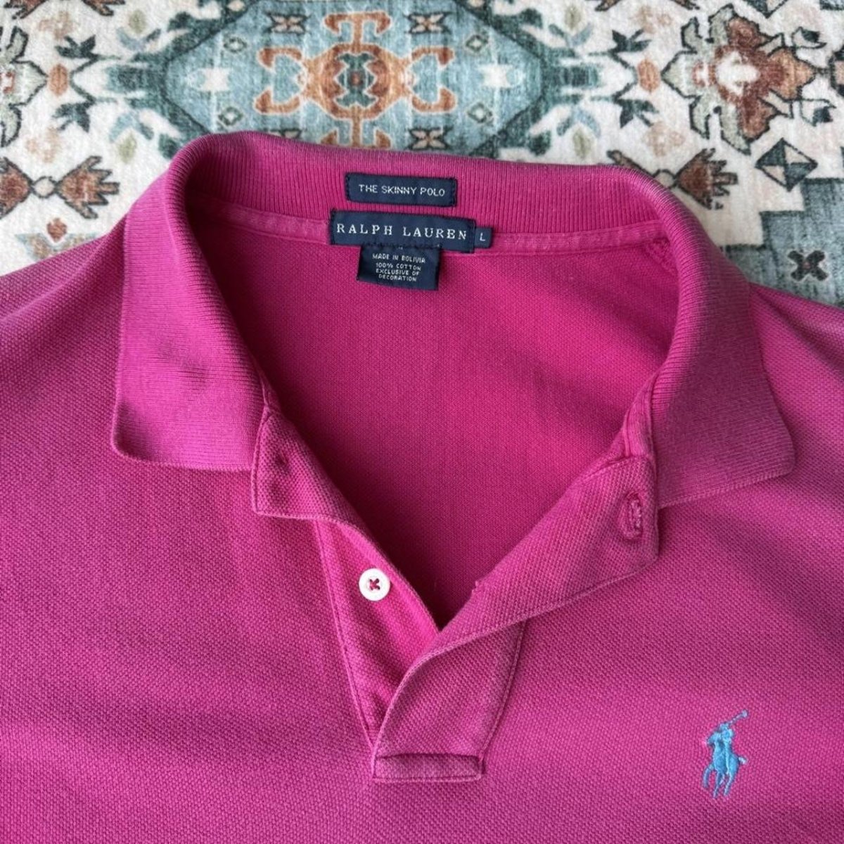 Womens Polo Ralph Lauren Pink Polo Shirt L - Threads Uncovered