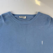 Yves Saint Laurent Crewneck Knit Sweater in Blue Size XXL - Threads Uncovered