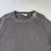 Yves Saint Laurent Crewneck Knit Sweater in Grey Size XL - Threads Uncovered