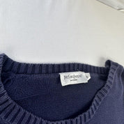 Yves Saint Laurent Crewneck Knit Sweater in Navy Size XL - Threads Uncovered