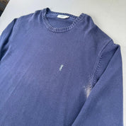 Yves Saint Laurent Crewneck Knit Sweater in Navy Size XL - Threads Uncovered