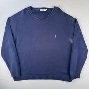 Yves Saint Laurent Crewneck Knit Sweater in Navy Size XL - Threads Uncovered