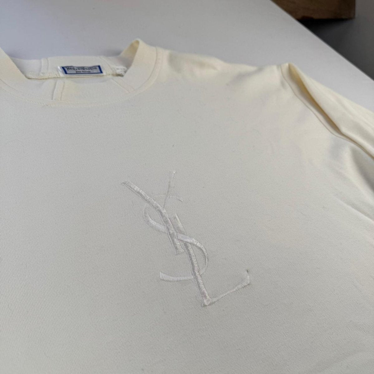 Yves Saint Laurent Crewneck Sweatshirt in White Size M - Threads Uncovered