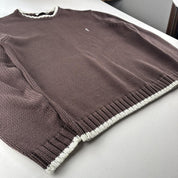 Yves Saint Laurent Rare Brown Ribbed Knitted Jumper XL - Threads Uncovered