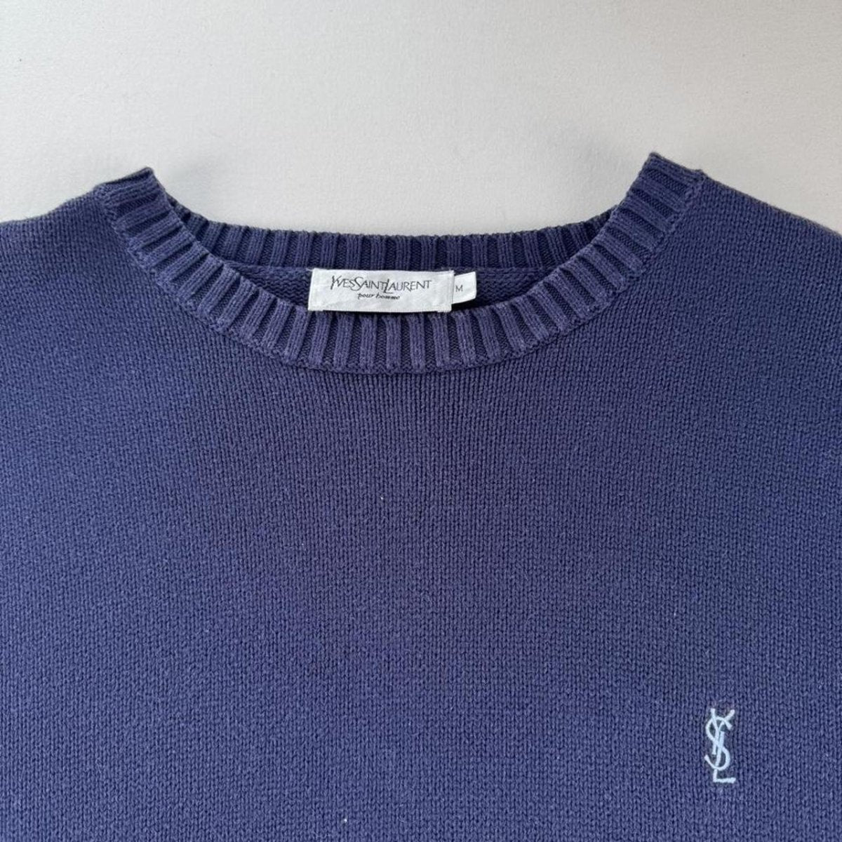 Yves Saint Laurent Thick Knitted YSL Jumper M - Threads Uncovered