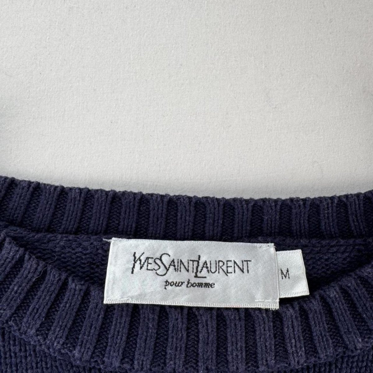 Yves Saint Laurent Thick Knitted YSL Jumper M - Threads Uncovered