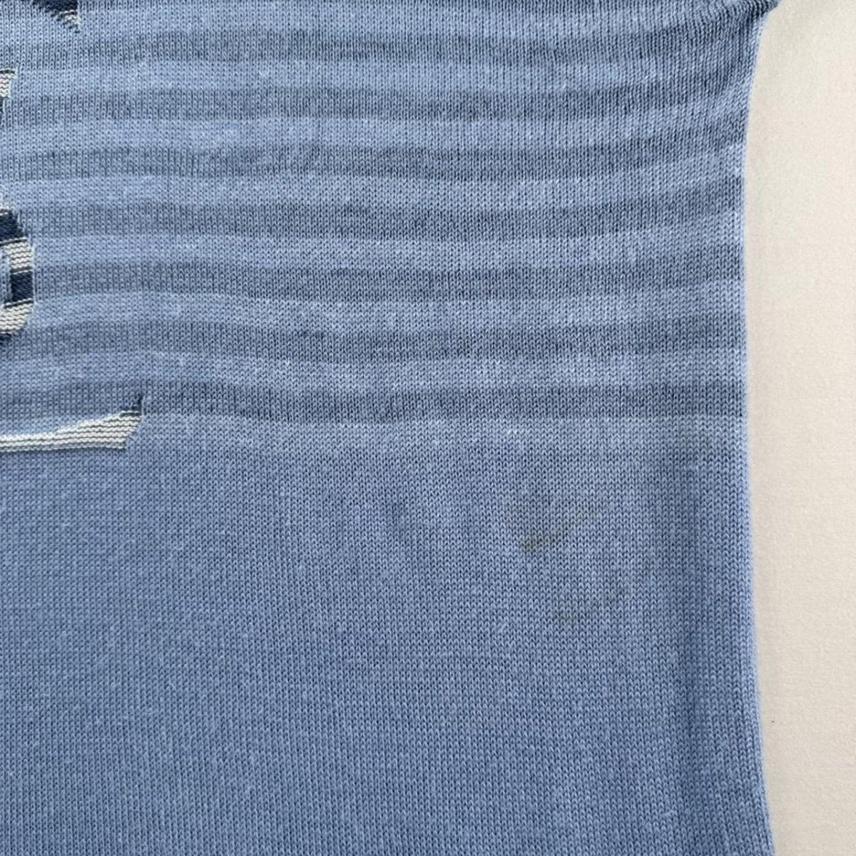 Yves Saint Laurent YSL Baby Blue Embroidered Logo Woolen Jumper L - Threads Uncovered