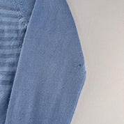 Yves Saint Laurent YSL Baby Blue Embroidered Logo Woolen Jumper L - Threads Uncovered
